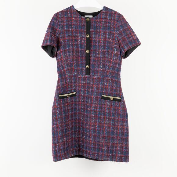 Sandro Women Chela Tweed Mini Dress Multi Size 42EU/10 US - Picture 1 of 6